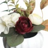 7.75" Burgundy Ranunculus & Hydrangea Mix in Ceramic Pot by Ashland®