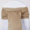 10 Burlap Natural CHAIR SASHES Wedding Decorations