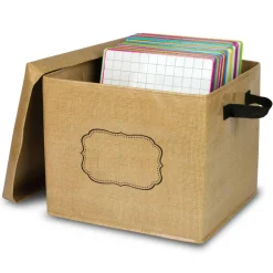 Burlap Storage Box with Lid