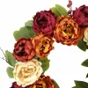 24" Burnt Orange & Burgundy Peony Wreath by Ashland®