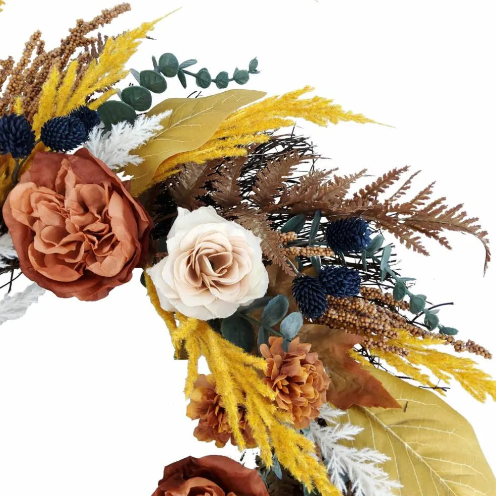 24" Burnt Orange Peony & Eucalyptus Wreath by Ashland®