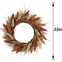22" Burnt Orange & Yellow Heather Wreath by Ashland®