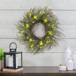 20" Burrs Catkins Leaves & Twig Wreath