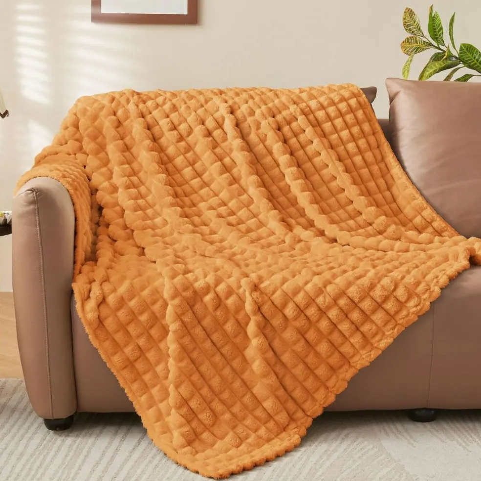 Burt Orange Fall Throw Blanket for Couch, Gifts for Women, 50"x60"