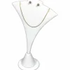 Bust Display Necklace Earring Combo White Leather Stand