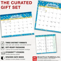 Busy Bees 2027 Gift Collection | Desk Pad & Wire-O Calendar & Pocket Planner | Sticker Sheet | Foil Stamped Cover