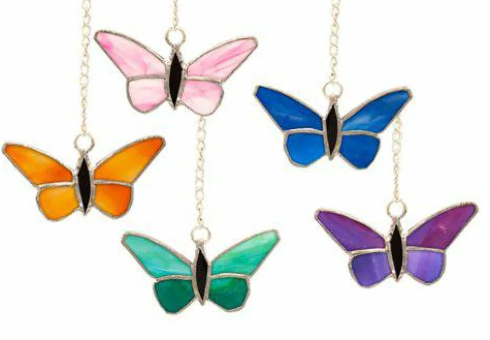 Butterflies Pre-Cut Stained Glass Kit-Make Your own Beautiful Glass Project.