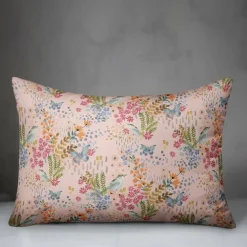 Butterfly Bird Floral Lumbar Throw Pillow