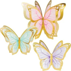 Butterfly Shimmer 3D Foil Centerpiece (3/Pkg)