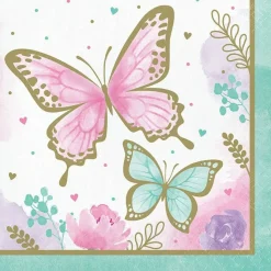Butterfly Shimmer Luncheon Napkin (16/Pkg)