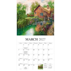 Bygone Days | 2027 12 x 24 Inch (Hanging) Monthly Square Wall Calendar | Featuring the Artwork of Carl Valente | Plastic-Free