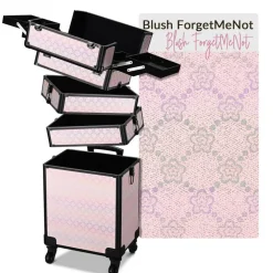 Byootique 4in1 Rolling Makeup Train Case Cosmetic Organizer Blush ForgetMeNot