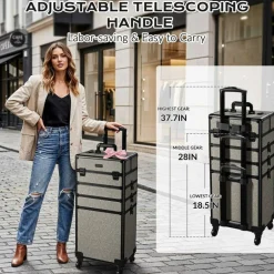 Byootique 4in1 Rolling Makeup Train Case Cosmetic Organizer Rococo GainsBoro