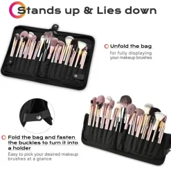 Byootique Makeup Brush Bag Foldable Holder Organizer Portable Travel Artist Case