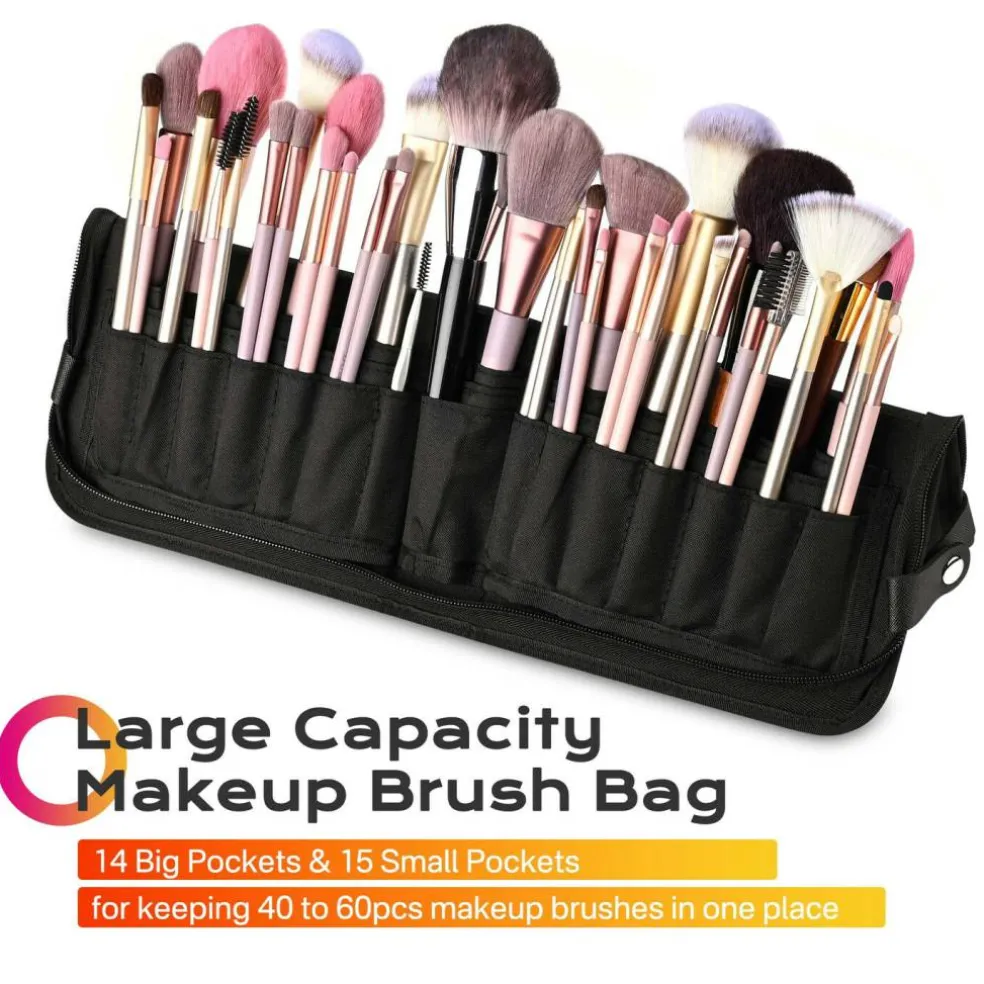 Byootique Makeup Brush Bag Foldable Holder Organizer Portable Travel Artist Case