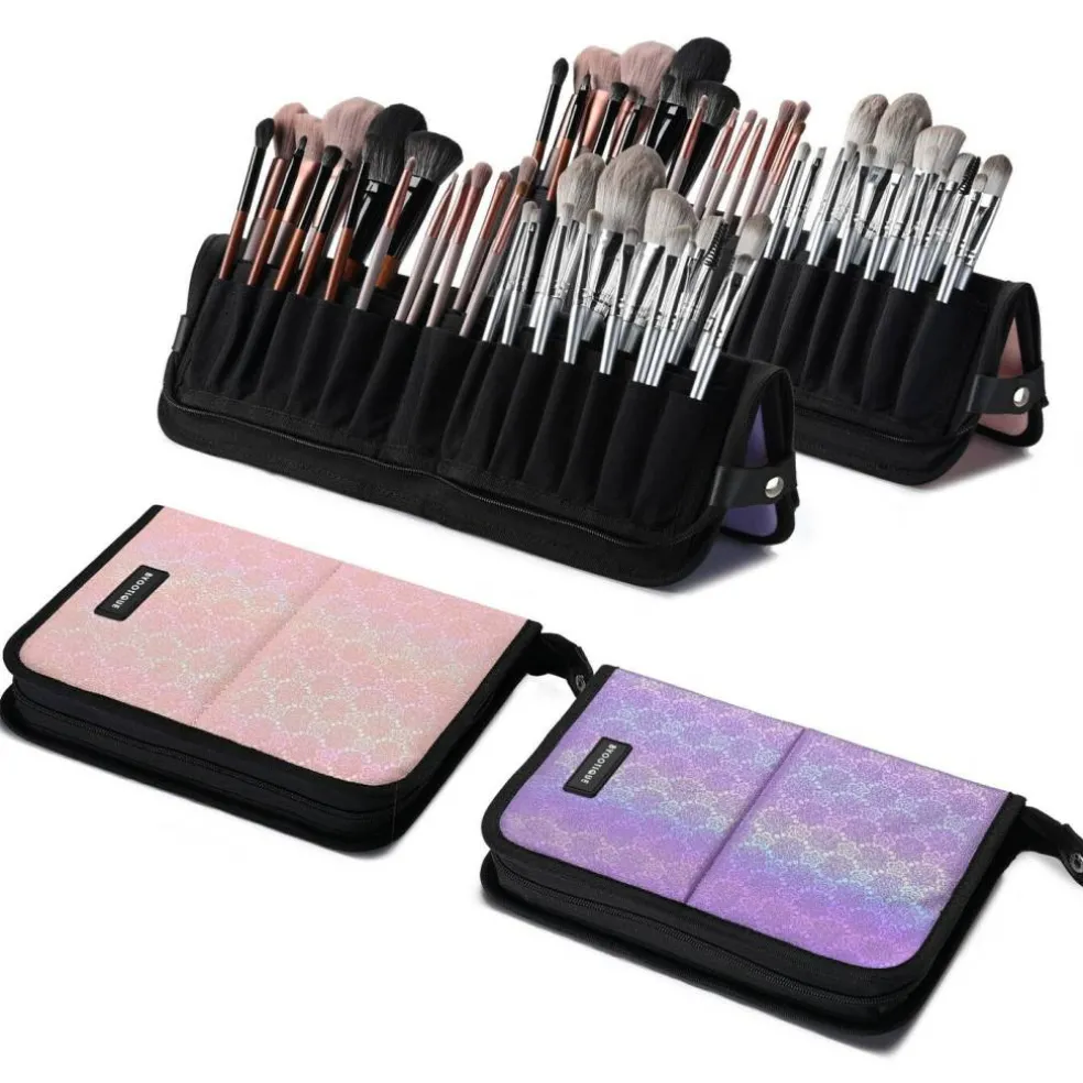 Byootique Makeup Brush Holder Bag Foldable Cosmetic Case ForgetMeNot 2 Pack