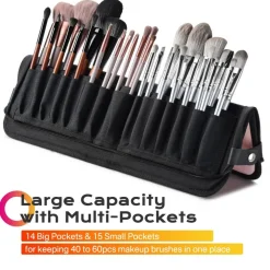 Byootique Makeup Brush Holder Bag Foldable Cosmetic Case ForgetMeNot Pink Artist