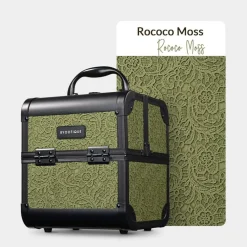 Byootique Makeup Train Case Cosmetic Organizer w/ Mirror Artist Rococo Moss