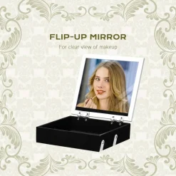 Byootique Makeup Train Case Cosmetic Organizer w/ Mirror Artist Rococo Moss