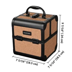 Byootique Makeup Train Case Cosmetic Organizer w/ Mirror Artist Rococo Coral