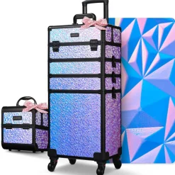 Byootique Makeup Train Case Kit with Cube Case Cosmetic Organizer Mermaid Purple
