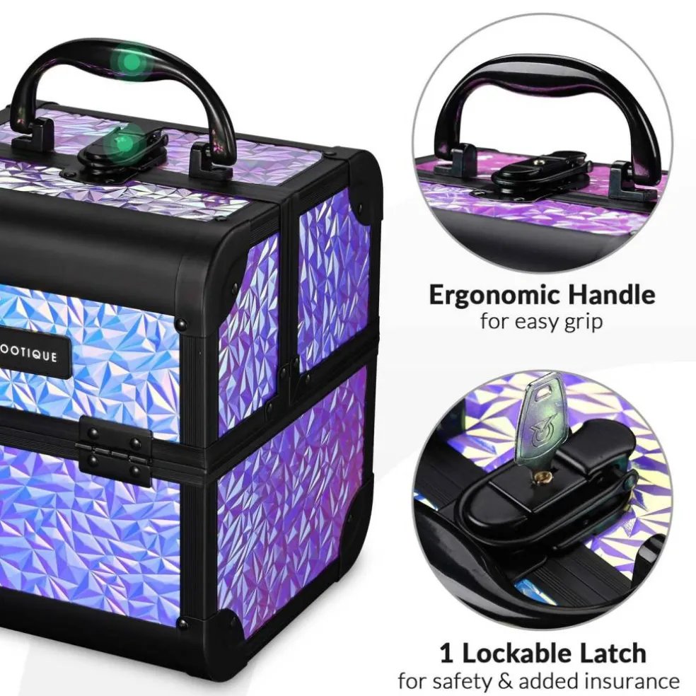 Byootique Makeup Train Case Kit with Cube Case Cosmetic Organizer Mermaid Purple