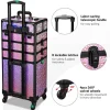 Byootique Makeup Train Case Kit with Cube Case Cosmetic Organizer Mermaid Pink