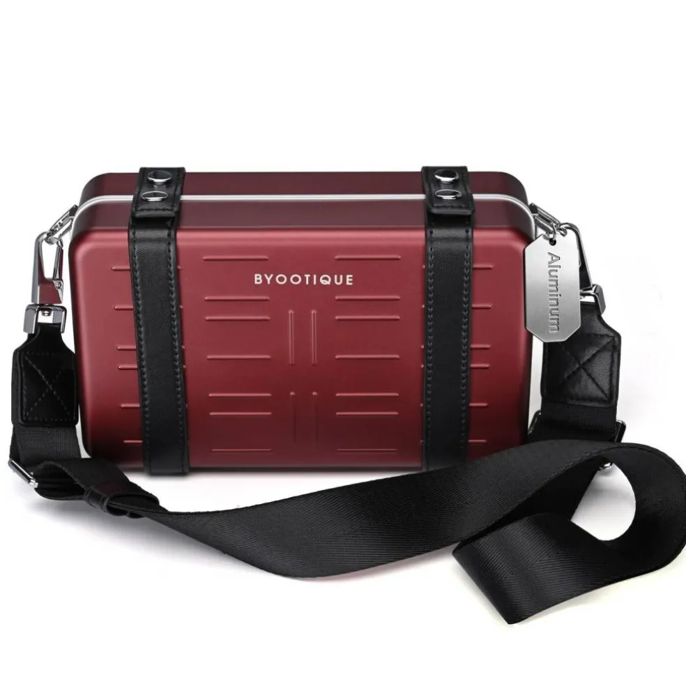 Byootique Mini Suitcase Crossbody Bag with Adjustable Strap for Travel,Red