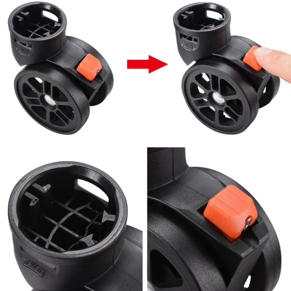 Byootique 4Pcs 2" Swivel Replacement Wheel Caster with Locking Brake for BYOOTIQUE Makeup Case