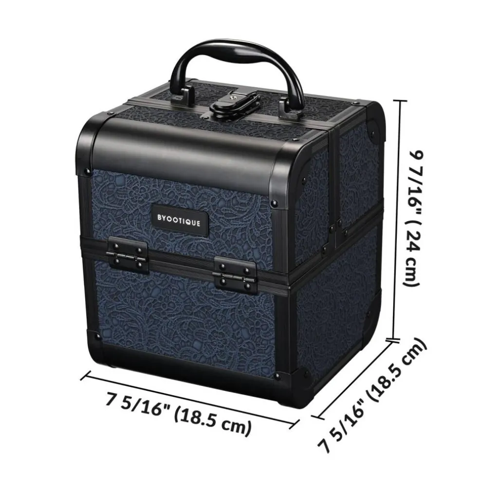 Byootique 3-Piece Makeup Train Cases Cosmetic Organizer Kit Rococo Midnight