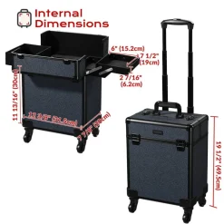 Byootique 3-Piece Makeup Train Cases Cosmetic Organizer Kit Rococo Midnight