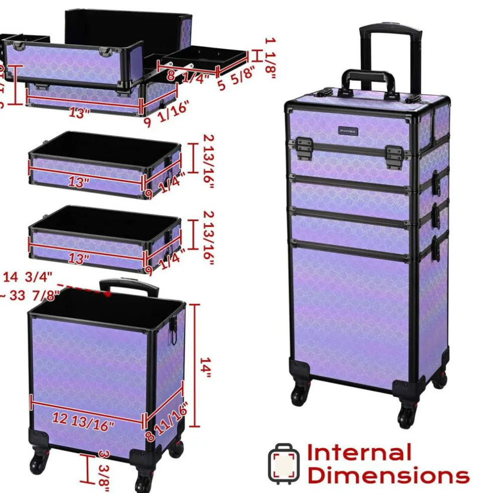 Byootique 3-Piece Makeup Train Cases Cosmetic Organizer Kit Charm ForgetMeNo