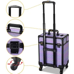 Byootique 3-Piece Makeup Train Cases Cosmetic Organizer Kit Charm ForgetMeNo