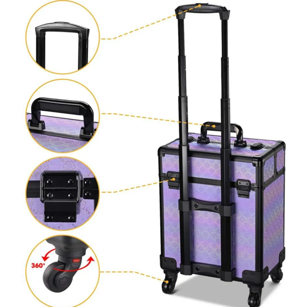 Byootique 3-Piece Makeup Train Cases Cosmetic Organizer Kit Charm ForgetMeNo
