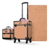 Byootique 2-Piece Makeup Train Case Cosmetic Organizer Kit Rococo Coral Artists