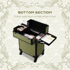 Byootique 2-Piece Makeup Train Case Cosmetic Organizer Kit Rococo Moss Salon