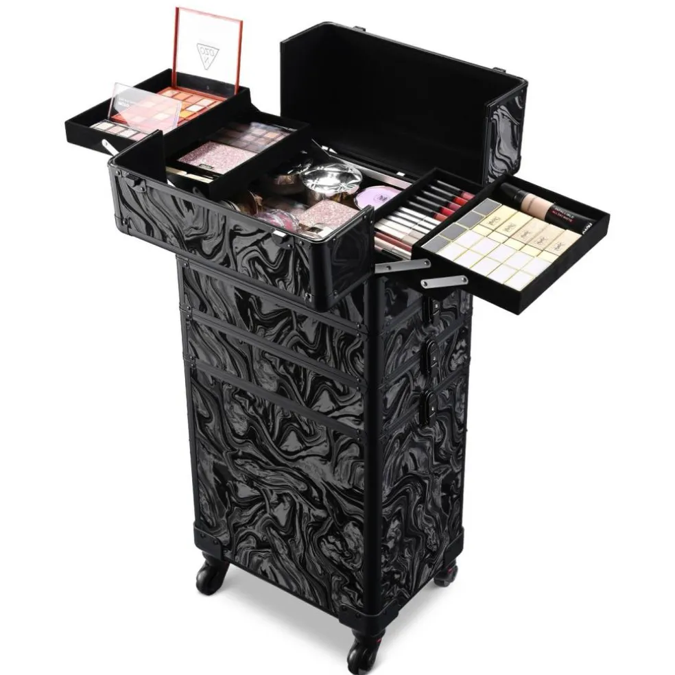 Byootique 3-Piece Makeup Train Cases Cosmetic Organizer Kit Artist CB Shadows