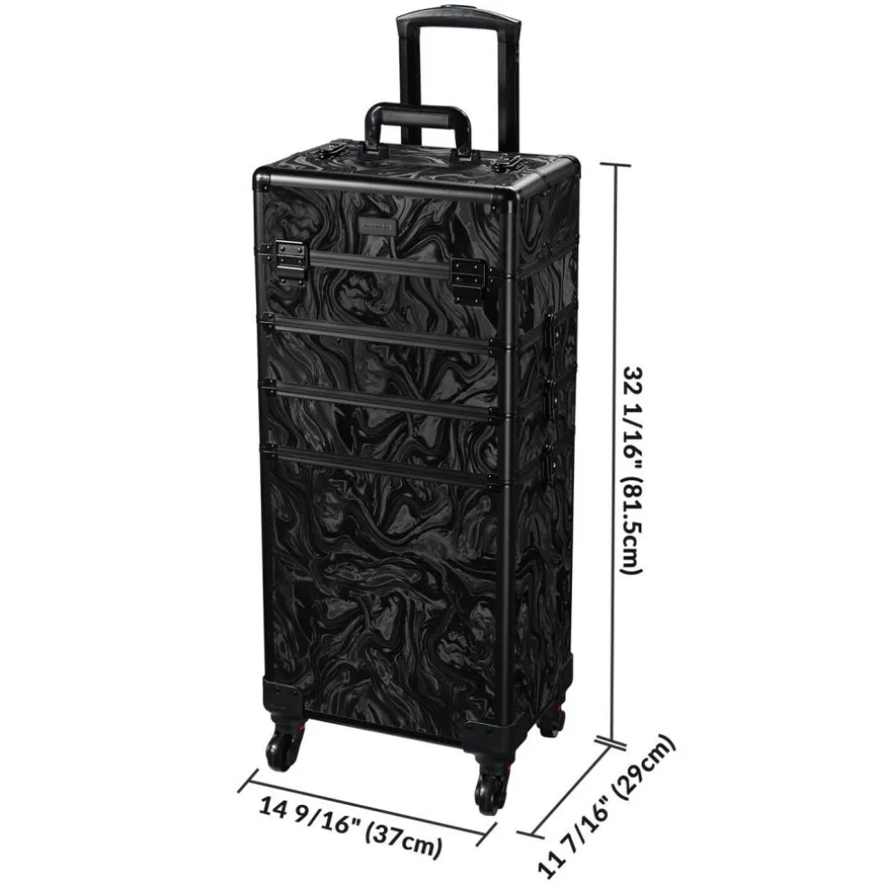 Byootique 3-Piece Makeup Train Cases Cosmetic Organizer Kit Artist CB Shadows