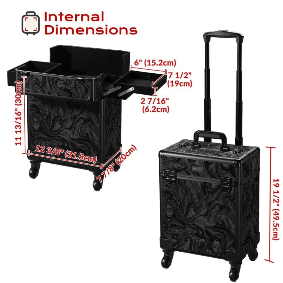 Byootique 3-Piece Makeup Train Cases Cosmetic Organizer Kit Artist CB Shadows
