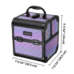 Byootique 2-Piece Makeup Train Case Cosmetic Organizer Kit Charm ForgetMeNot