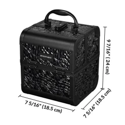 Byootique 2-Piece Makeup Train Case Cosmetic Organizer Kit Mermaid Black Salon