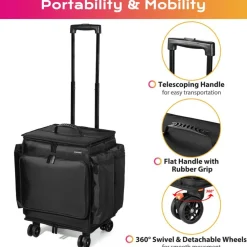 Byootique Portable Barber Station Rolling Hair Stylist Train Case Mobile Barber Station Makeup Trolley