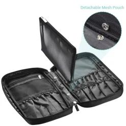 Byootique Portable Multi Brush Holder Makeup Bag Cosmetic Organizer Polyester Storage Artist Travel Home Case with Belt Strap (Only Bag)