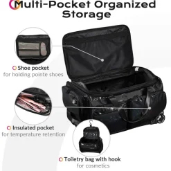 Byootique Rolling Dance Bag Dance Recitals Bag for Competition FA Starry