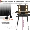 Byootique Rolling Makeup Case 24 Inch LED Lighted Mirror Cosmetic Travel Trolley