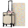 Byootique Rolling Makeup Train Case on Wheels Cosmetic Trolley Art Deco Pastel