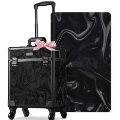 Byootique Rolling Makeup Train Case Cosmetic Trolley Organizer Salon CB Shadows