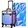 Byootique Rolling Makeup Train Case Cosmetic Trolley Organizer Mermaid Purple