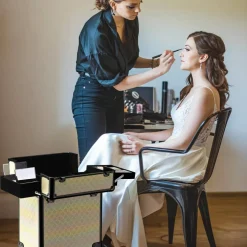Byootique Rolling Makeup Train Case Cosmetic Trolley Organizer Grace ForgetMeNot