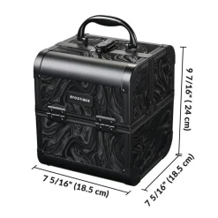 Byootique Rolling Makeup Train Case with Portable Cube Case Cosmetic Organizer